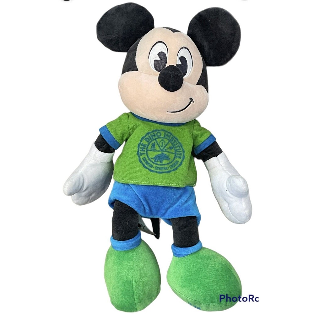 Disney Dinoland USA Mickey Plush Toy Dino Institute Animal Kingdom Green  16 in